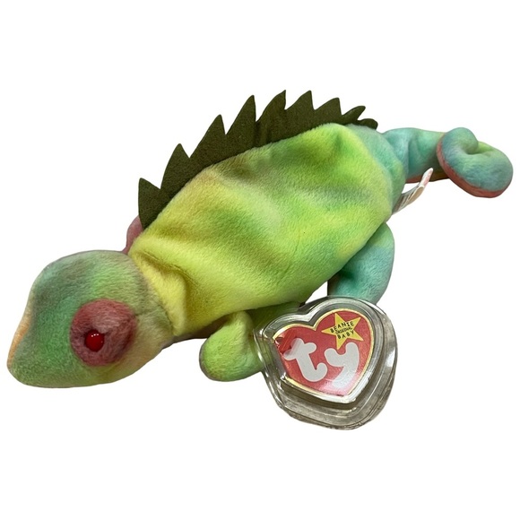 Rare Mint Condition Original Rainbow Chameleon TY Beanie Baby W/Iggy Tag Error - Picture 2 of 7